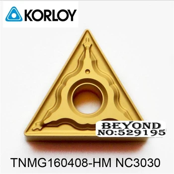 Original Korloy TNMG160404-HM TNMG160408-HM NC3030 TNMG 160404 160408 Carbură de Cotitură Inserții de Oțel Strung Instrument Tăietor Holde'