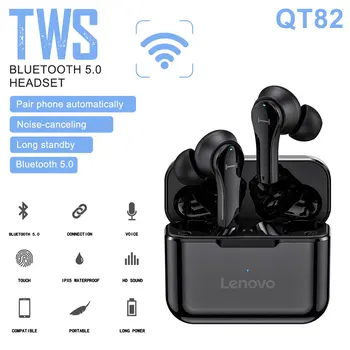 Original Lenovo QT82 Ture Pavilioane Wireless Touch Control Căști Bluetooth Stereo HD Vorbesc Cu Microfon căști fără fir