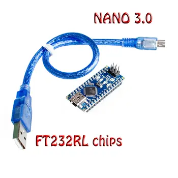 Original Nano 3.0 atmega328 versiune mini FT232RL importate chips-uri de suport win7, Win8 pentru arduino cu cablu USB