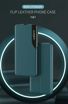 Original Smart View Fereastra Flip PU Piele Caz acoperire Pentru Samsung S20 Ultra S8 S9 S10 plus nota 10 A20 A30 A50 A81 A91 m11 m31