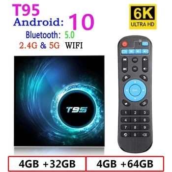Original T95 Smart TV Box Android 10.0 pentru Youtube HD 6K Android TV Box pentru Google Voice Assistant Smart TV Box PK X96 h95 MAX