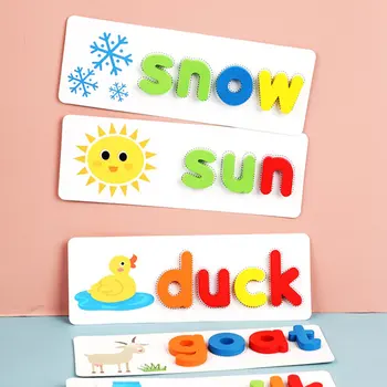 Ortografie Cuvânt Joc De Puzzle Seturi De Jucării Engleză 26 De Litere Recunoașterea Alfabet Copilul Mai Devreme De Învățământ Cunoaștere Prop