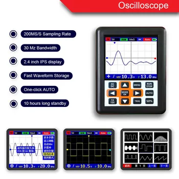 Osciloscop Digital 30MHz 200MS/s Rata de esantionare Handheld Portabil cu Display IPS de ALI88