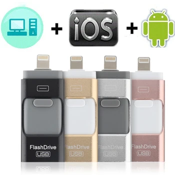 OTG Usb Flash Drive 8GB 16GB 32GB 64GB 128GB Pen drive de stocare memory stick Pentru iphone 8 7 6 Plus 6s Plus 5S ipad Pendrive 3.0