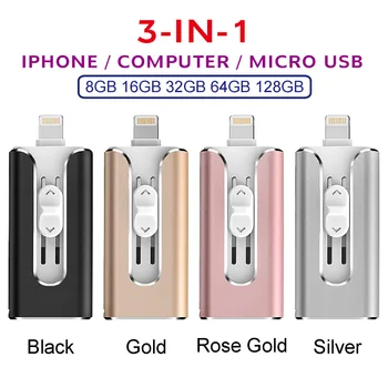 OTG USB Flash Drive Pentru iPhone X/8/7/7 Plus/6/6s/5/SE/ipad Pen Drive HD Memory Stick 8GB 16GB 32GB 64GB 128GB Pendrive usb 3.0