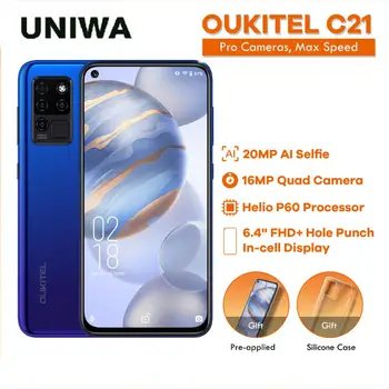 OUKITEL C21 4+64GB Telefon 4G Celular Smartphone Helio P60 Quad Camera 20MP Selfie 6.4