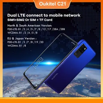 OUKITEL C21 4+64GB Telefon 4G Celular Smartphone Helio P60 Quad Camera 20MP Selfie 6.4