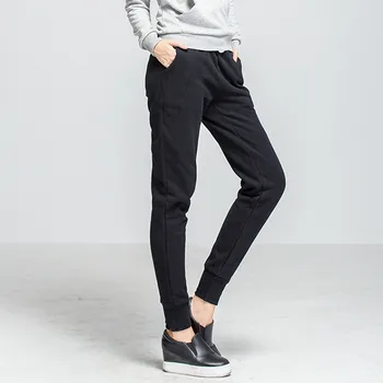 OUMOWEI Pantaloni pentru Femei 2020 Moda Noua de Înaltă Talie Pantaloni Harem de Înaltă Calitate de Toamnă Și de Iarnă, Plus pantaloni de Trening de Catifea