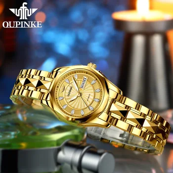 OUPINKE de Lux de Aur Mecanice Ceas Pentru Femei de Cristal Safir Ceas Automatic Doamnelor Ceasuri de mana rezistent la apa relogio feminino