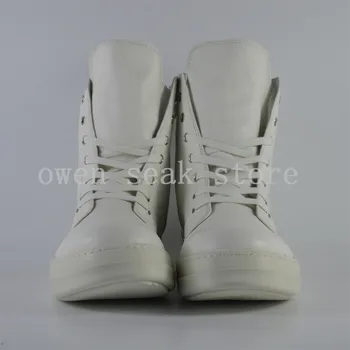 Owen Bolnav Barbati Pantofi de Înaltă SUS Glezna Cizme din Piele pentru Adulți Adidas Formatori de Lux Casual Dantela-up Zip Plat Pantofi Alb Negru