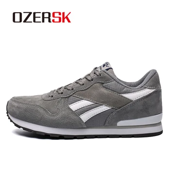 OZERSK 2021 Vânzare Fierbinte Moda Barbati piele de Căprioară Vacă Respirabil de Cauzalitate Pantofi Dantela-Up Pantofi pentru Bărbați Pantofi de Mers pe jos de Agrement Bărbați Apartamente Dimensiune 36~45
