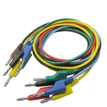 P1036 5Pcs/Set 4Mm Banana Plug De Aligator Clip Multimetru Testare Cabluri Duce Truse de Laborator Electric