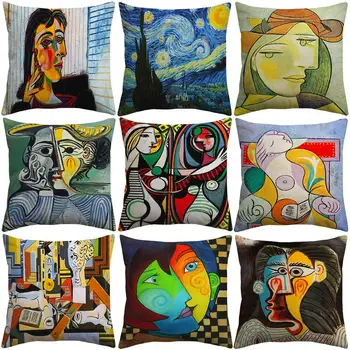 Pablo Picasso Picturi Celebre Acoperă Pernă Noaptea Înstelată Suprarealism, Artă Abstractă Față De Pernă Canapea Pernă De Catifea Caz