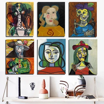 Pablo Picasso Poster De Epocă Abstract Panza Pictura Living Home Decor Modern Arta De Perete Pictură În Ulei Postere Imagini