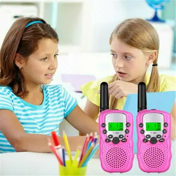 Pachet de 2 Copii Walkie Talkie 8 Canale cu Rază Lungă Copii Walkie-talkie Mini Postul de Radio de Ziua de nastere Cadou de Crăciun