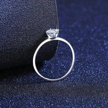 PAG&MAG 1ct 6.5 mm EF Runda 18K Aur Alb Placat cu Argint 925 Moissanite Inel Pentru Femei verighetă cu Diamante Cadou de Aniversare