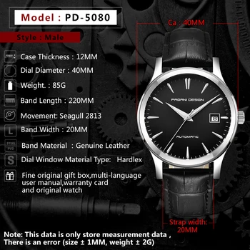 PAGANI DESIGN 2019 Nouă Bărbați Clasic Ceasuri Mecanice de Afaceri Impermeabil Ceas Brand de Lux din Piele Ceas Automatic