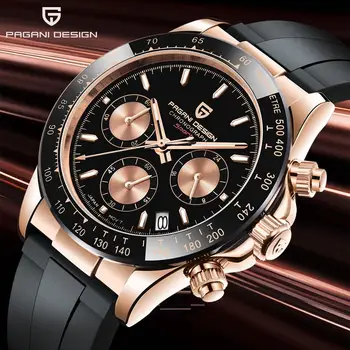 PAGANI DESIGN 2020 Nou silicon bărbați automat data ceasuri cuarț sport barbati cronograf sticla safir ceas de moda Japonia VK63