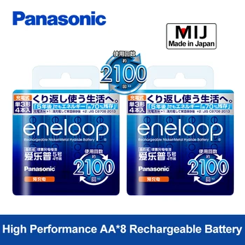 Panasonic 8PCS AA Acumulator 1.2 v 2000mAh Pre-încărcat Ni-MH Baterii Eneloop pentru Camera Flash/Jucarii/Control de la Distanță