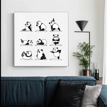 Panda Amuzant Imagine De Perete Tablou Canvas Postere De Arta, Printuri Și Imagini De Animale Pentru Living Decor Acasă Cuadros Nici Un Cadru
