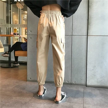 Pantaloni Casual Femei Marfă Glezna-lungime Harem de Primăvară Unisex Elastic-talie Dantelă-up de Femei BF Liber Streetwear Toate-meci Ulzzang Noi