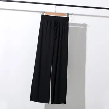 Pantaloni Lungi Femei Sumer Pantaloni Largi Picior Rece Raionul Liber Cordon Solid Moale Pantaloni 2020 Moda Casual Pantaloni De Trening Marime Mare