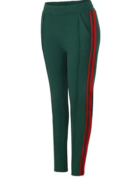 Pantaloni pentru femei 2019 Noi sportiv trening urmări creion pantaloni Casual, Side stripe harem Jos Înaltă calitate, verde, negru