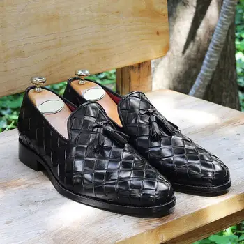 Pantofi pentru bărbați la Modă Pu din Piele Dantela-up Cizme lucrate Manual Casual, Formal Elegant Autumnchelsea Cizme Zapatos De Hombre HC007