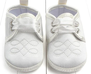 Pantofi pentru copii băieți nou-născuți champagne satin pantofi pentru sugari prewalkers fete crib pantofi 2019 toamna christenning nunta 0-18M nealunecoase