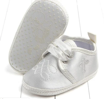 Pantofi pentru copii băieți nou-născuți champagne satin pantofi pentru sugari prewalkers fete crib pantofi 2019 toamna christenning nunta 0-18M nealunecoase