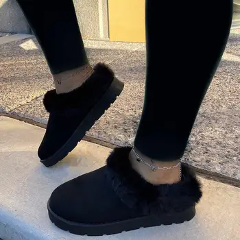 Pantofi pentru Femei 2021 Cizme de Iarna din Bumbac Pantofi de Pluș Cald Cizme de Zapada pentru Femei Casual Plat Cizme Scurte Solid Rotund Toe Pantofi Femei