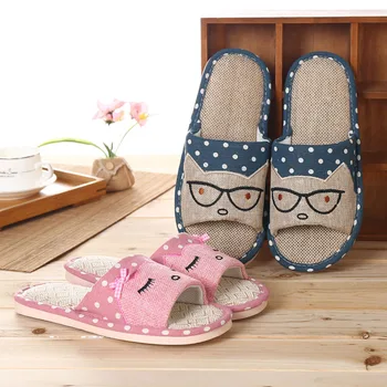 Pantofi pentru femei de Înaltă calitate in papuci femei 2020 stil Nou acasă lenjerie de pat cu Dungi alunecare papuci de vara desene animate ochelari podea