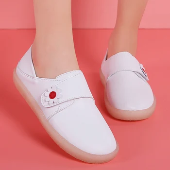 Pantofi pentru femei pantofi de culoare solidă asistenta cârlig & bucla de pantofi albi femei albe plate spital pantofi de lucru