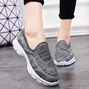 Pantofi sport femei adidasi casual 2021 slip-on solid superficial respirabil panza mama pantofi de femeie pene adidas zapatillas mujer