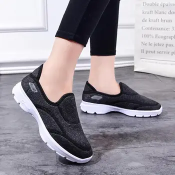 Pantofi sport femei adidasi casual 2021 slip-on solid superficial respirabil panza mama pantofi de femeie pene adidas zapatillas mujer