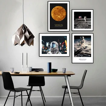 Panza Pictura Astronaut Aselenizare Apollo Art Postere Si Printuri Venus Arta De Perete Panza Imagini Nordic Decor Acasă
