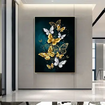 Panza pictura Fluture Canvas wall art pictura Nordică Abstract Acasă imagini de perete pentru camera de zi Triple Fluture de Culoare