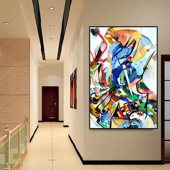 Panza Printuri De Arta Pictura Poster Artist Wassily Kandinsky Geometrice Abstracte Poza Perete Pentru Camera De Zi Decor Acasă Cuadros