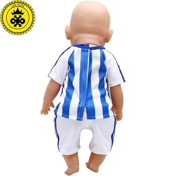 Papusa Haine Trening Fotbal Kituri Papusa Tricouri de Fotbal Seturi se Potrivesc 43cm Baby Doll Accesorii Cadou 630