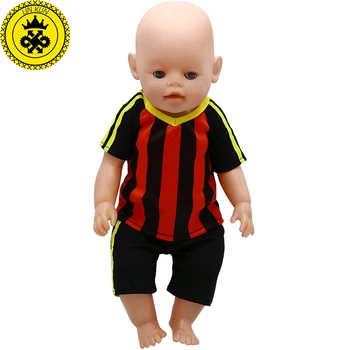 Papusa Haine Trening Fotbal Kituri Papusa Tricouri de Fotbal Seturi se Potrivesc 43cm Baby Doll Accesorii Cadou 630