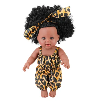 Papusa Reborn 12Inch Surprinde Realist vinil Negru African Nou-nascuti Jucarii pentru Copii Prieteni Papusa 30CM Green Pop Fetita Cadouri