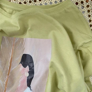 Paris Fată De Imprimare T-Shirt Vara Topuri Femeie Harajuku Grafic Teuri Caracter De Moda Cu Maneci Scurte Rotund Gat Alb Topuri