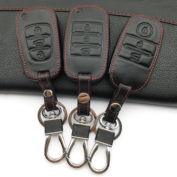 Partea de sus strat de piele caz-cheie cheie sac capac cheie pentru Kia Ceed, Sorento cerato K3 K3S K4 K5 KX3 Sportage KX5 3 butoane de control de la distanță