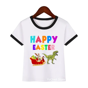 Paste fericit parcul Jurassic dinozaur iepure de imprimare fete baieti t shirt graphic tee shirt amuzante haine pentru copii harajuku kawaii haine
