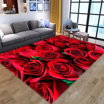 Pastorală Flori de Trandafir de Imprimare 3D Covoare pentru Camera de zi Dormitor Mat/Covor Fata de Camera de Covor Acasă Ceremonia de Nunta Decor Covoare Zona
