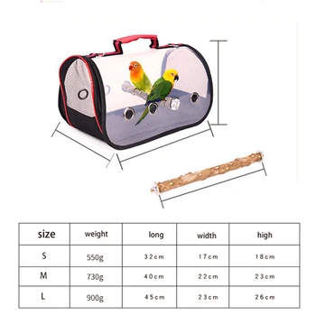 Pasăre de Călătorie de Transport Outerdoor Pasăre Cușcă de Transport Respirabil Papagal Ieși Rucsac Multi-funcțional Pasăre Transport Cu Biban O O