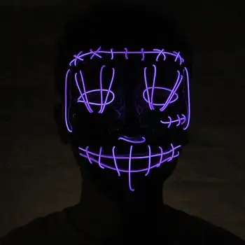 Patygr Condus Masca Petrecere De Halloween Masca Mascaradă Măști Lumina De Neon Glow În Întuneric Rimel Groază Maska Stralucitoare