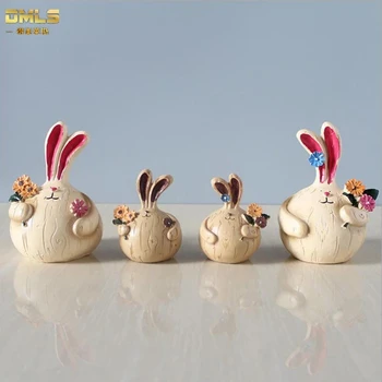 Paște Delicate Usturoi Iepuri Rășină Artware Decorare Birou Figura Ornament Chubby Bunny Manual Figurina Animal Cadou De Ziua De Nastere