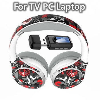 PC TV fără Fir Căști cu Microfon & Computer Laptop, TV AUX USB Bluetooth Transmițător, Muzica Stereo Bass Cască Suport TF card