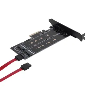 PCI-E 4X la unitati solid state SSD Adaptor Card B-cheie+M-cheia M. 2 unitati solid state+NVME Dublă Interfață PCIE Card Adaptor